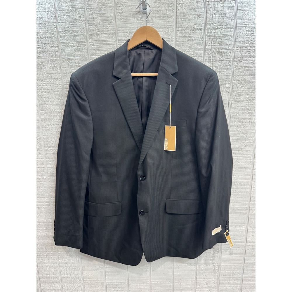 Michael Kors Suit Jacket Mens Black Pinstripe Blazer 42 Regular KNPR1 NWT